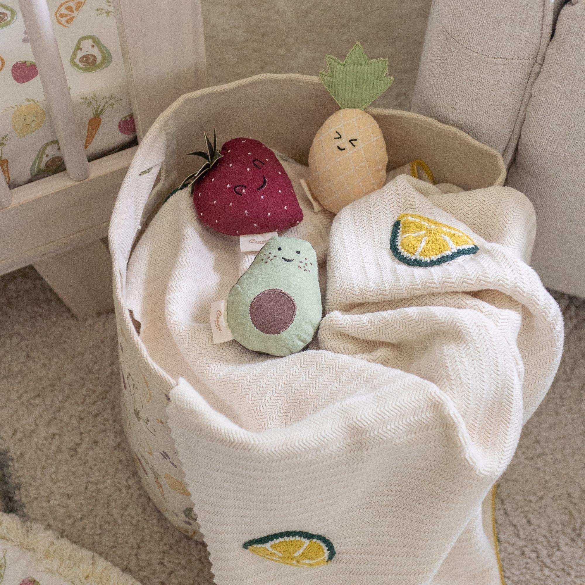 Clementine Fruits & Veggies Soft Plush Rattle Set (3 Pack) image number 4
