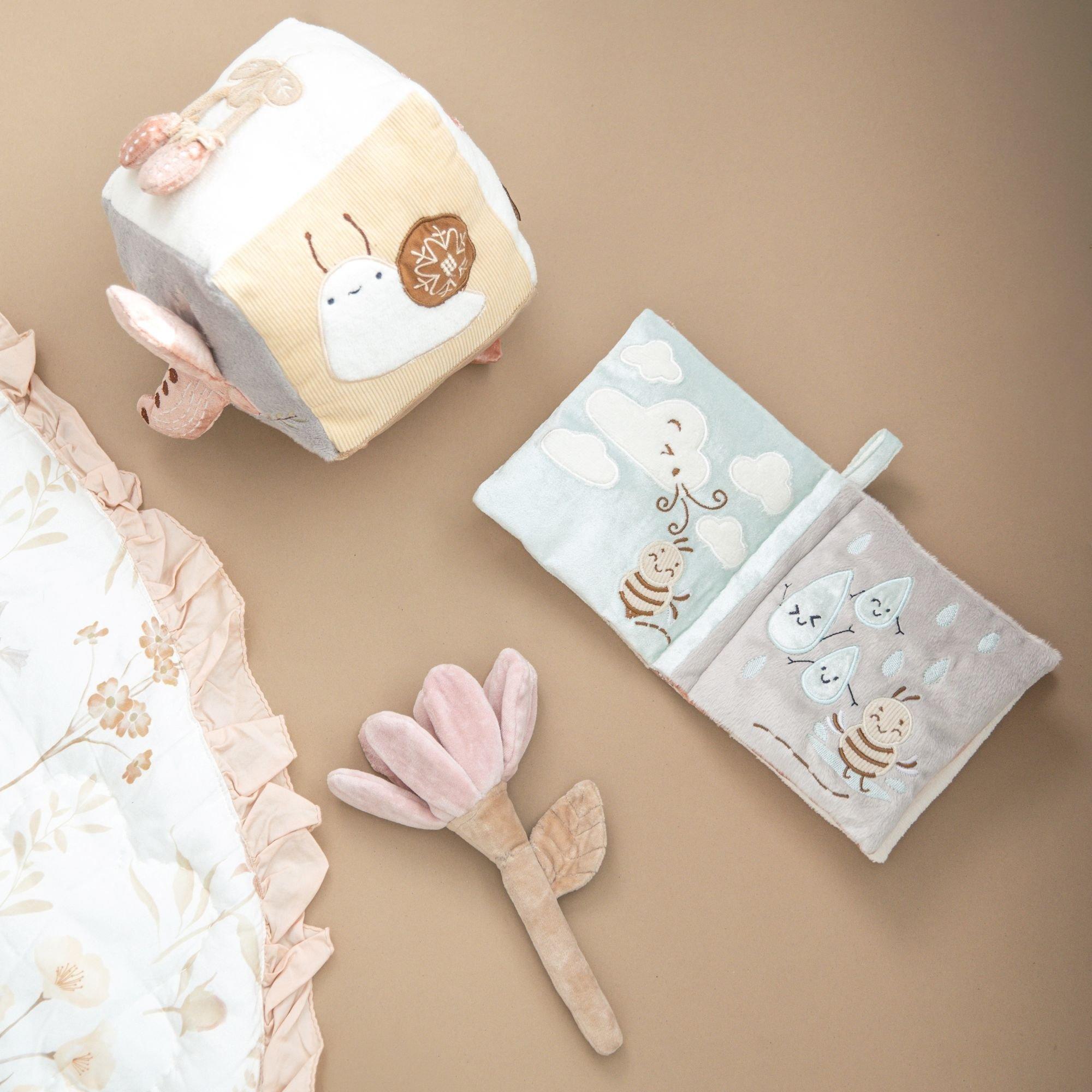 Violet Wildflower Soft Plush Baby Rattle image number 4