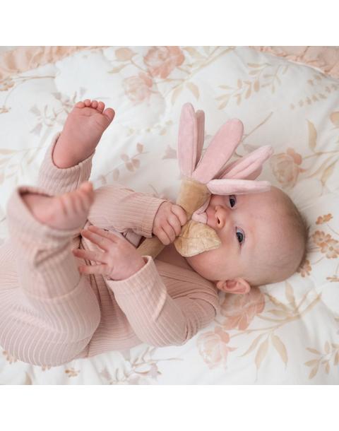Violet Wildflower Soft Plush Baby Rattle
