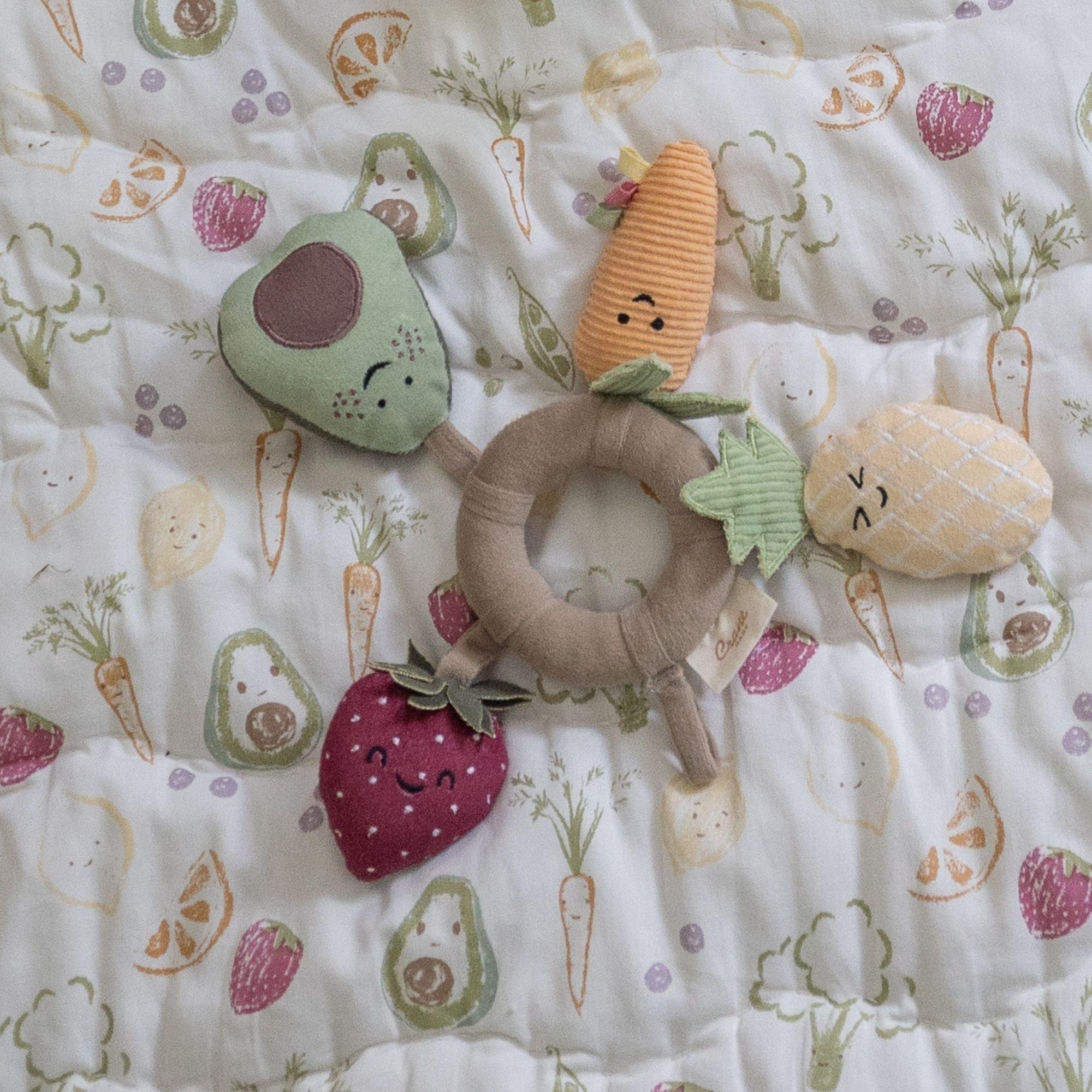Clementine Fruits & Veggies Soft Plush Activity Ring image number 4