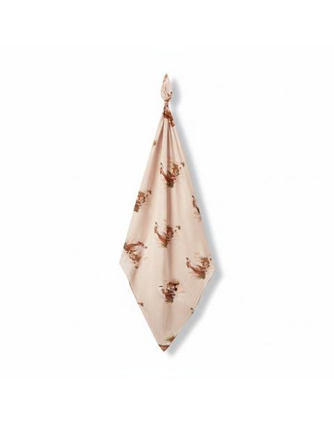 Floral Fox Organic Cotton Muslin Swaddle Blanket