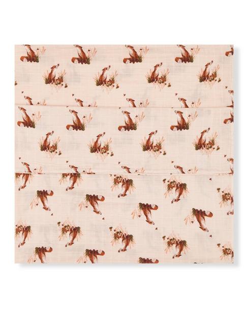 Floral Fox Organic Cotton Muslin Swaddle Blanket
