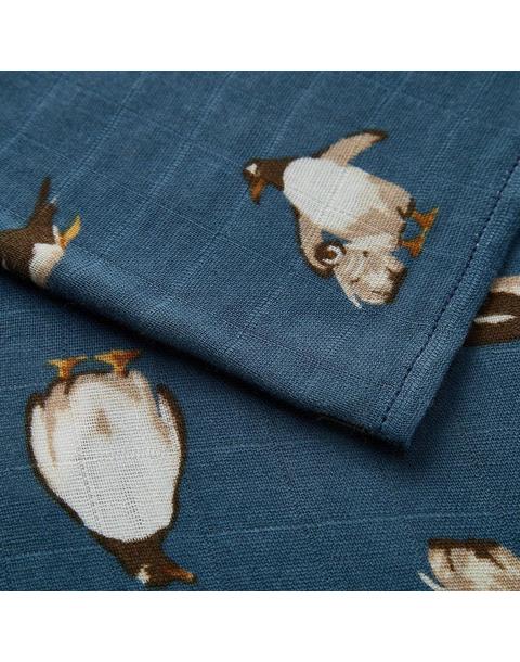 Penguin Bamboo Muslin Swaddle Blanket