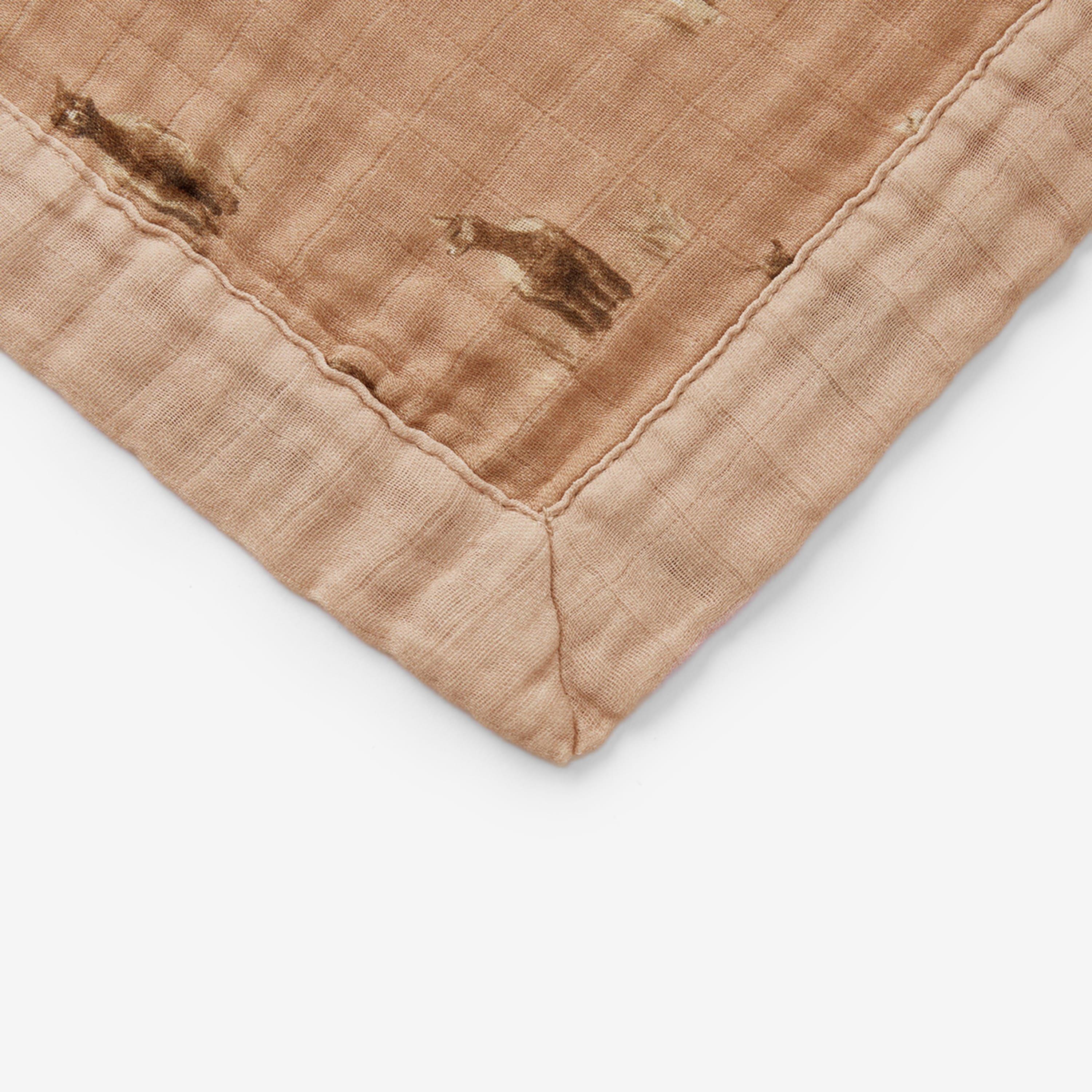 Alpaca Bamboo Mini Lovey Two-Layer Muslin Security Blanket image number 2