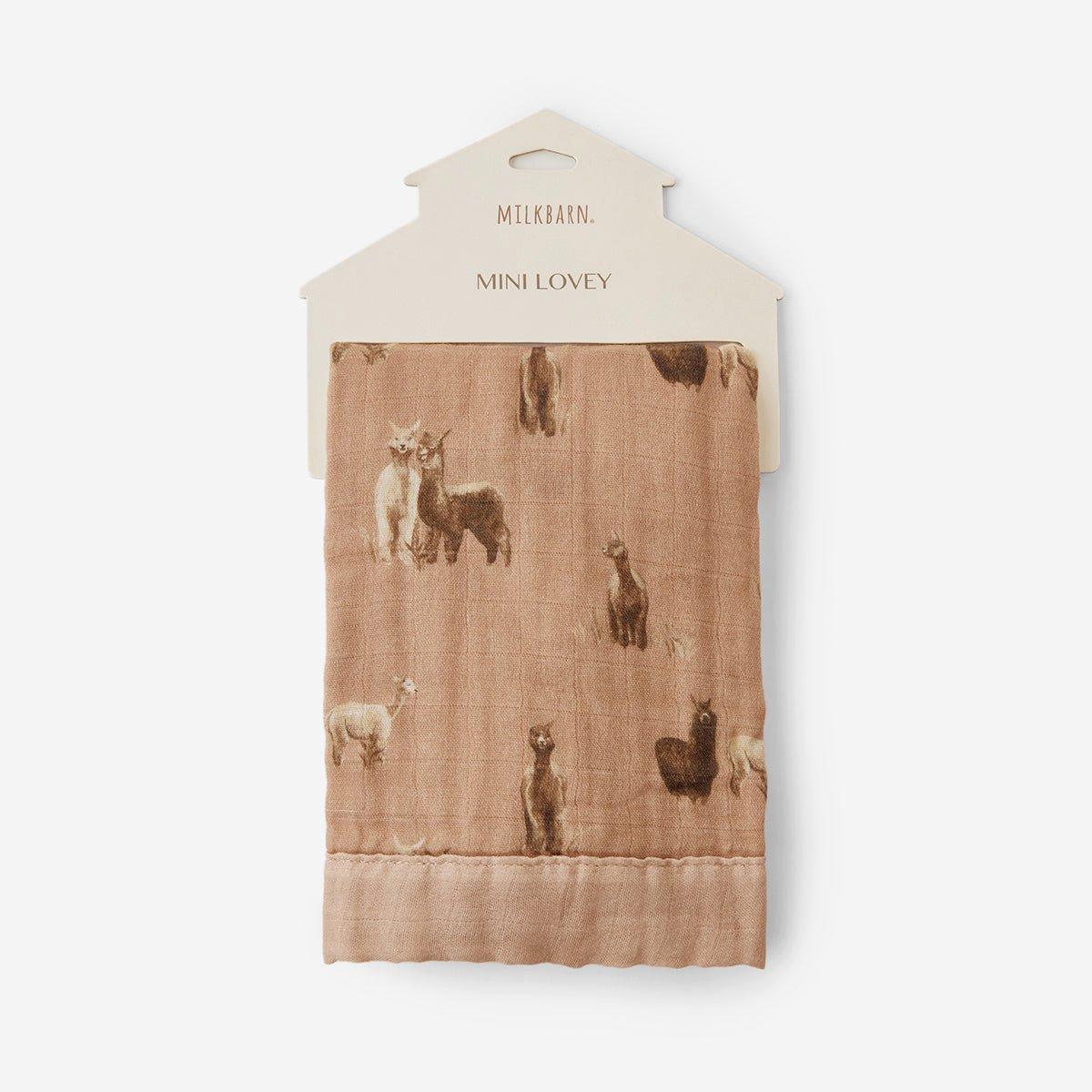 Alpaca Bamboo Mini Lovey Two-Layer Muslin Security Blanket image number 1