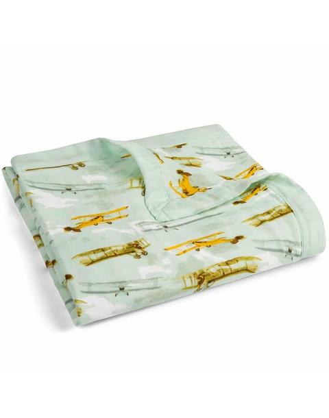 Vintage Planes Big Lovey Three-Layer Muslin Blanket
