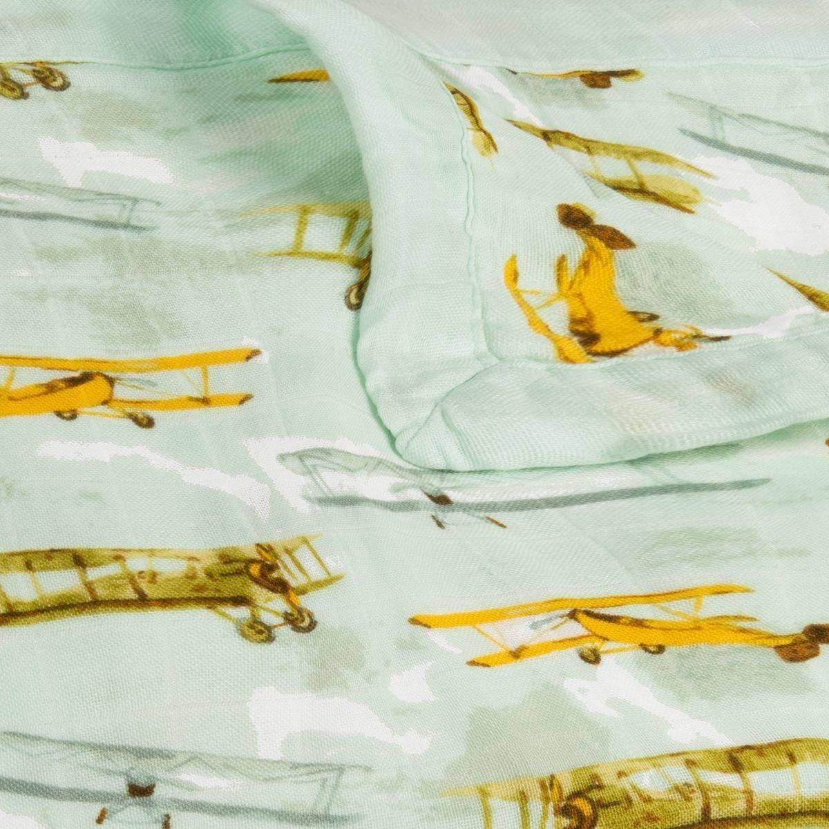 Vintage Planes Big Lovey Three-Layer Muslin Blanket image number 3