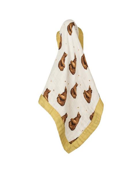 Honey Bear Mini Lovey Two-Layer Muslin Security Blanket