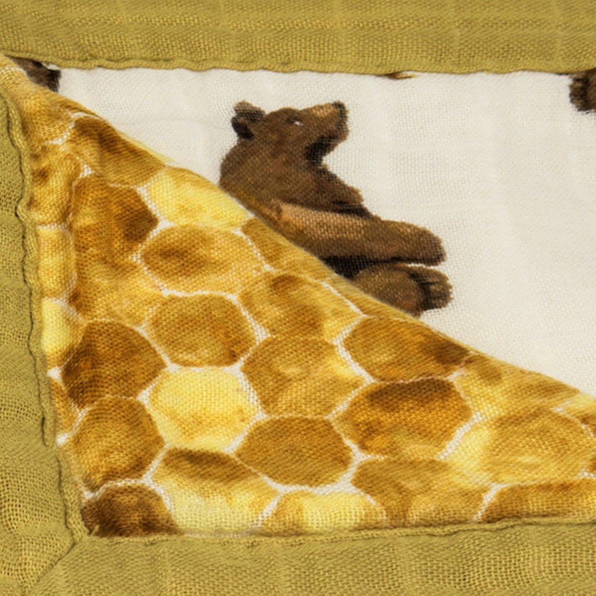 Honey Bear Mini Lovey Two-Layer Muslin Security Blanket image number 4