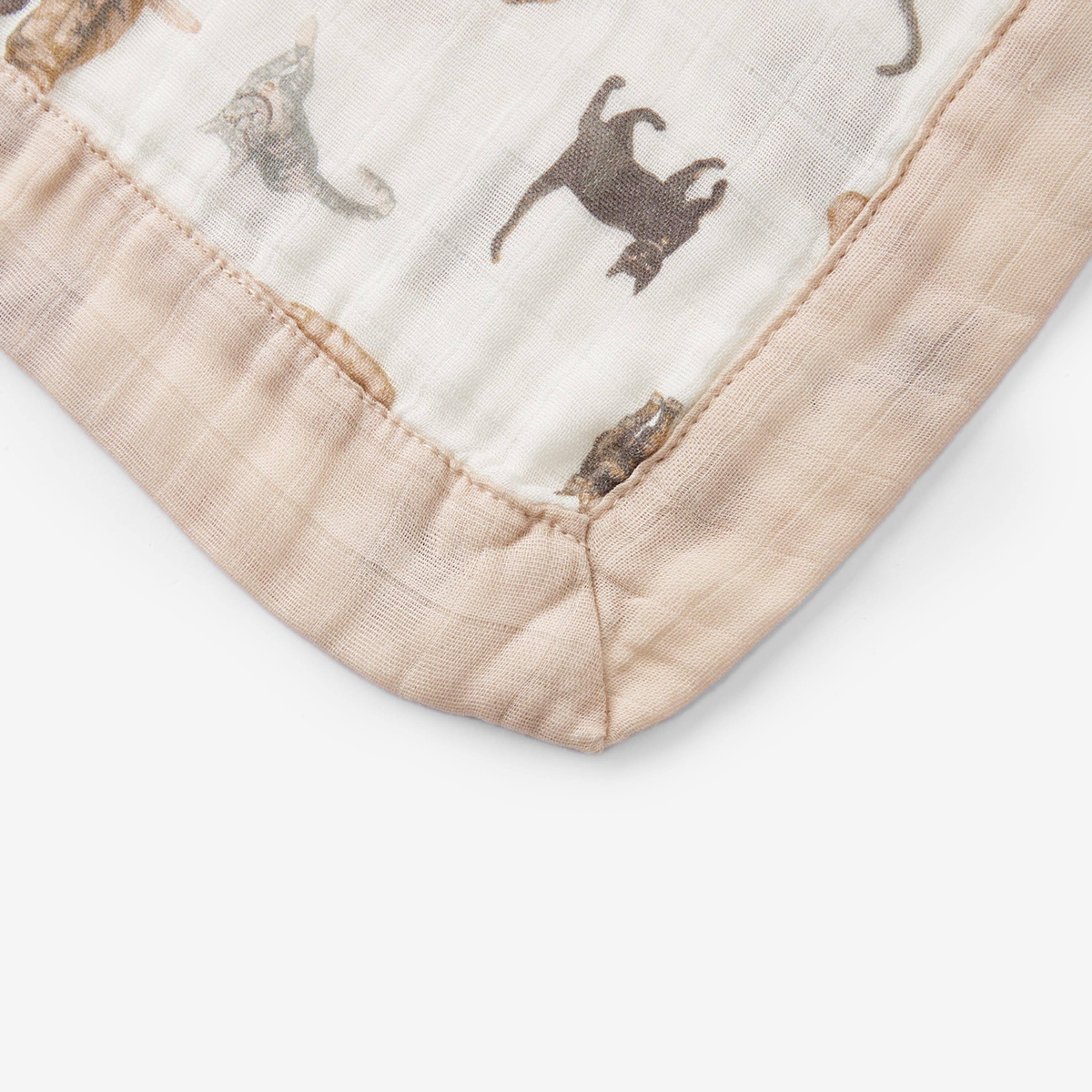 Cat Bamboo Mini Lovey Two-Layer Muslin Security Blanket image number 2