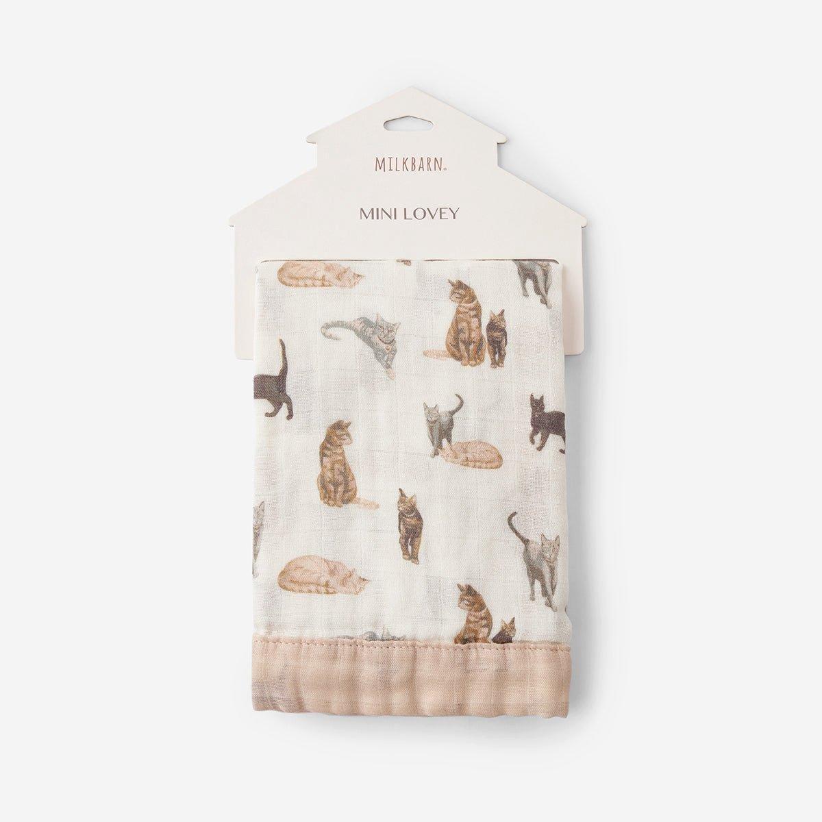 Cat Bamboo Mini Lovey Two-Layer Muslin Security Blanket image number 1