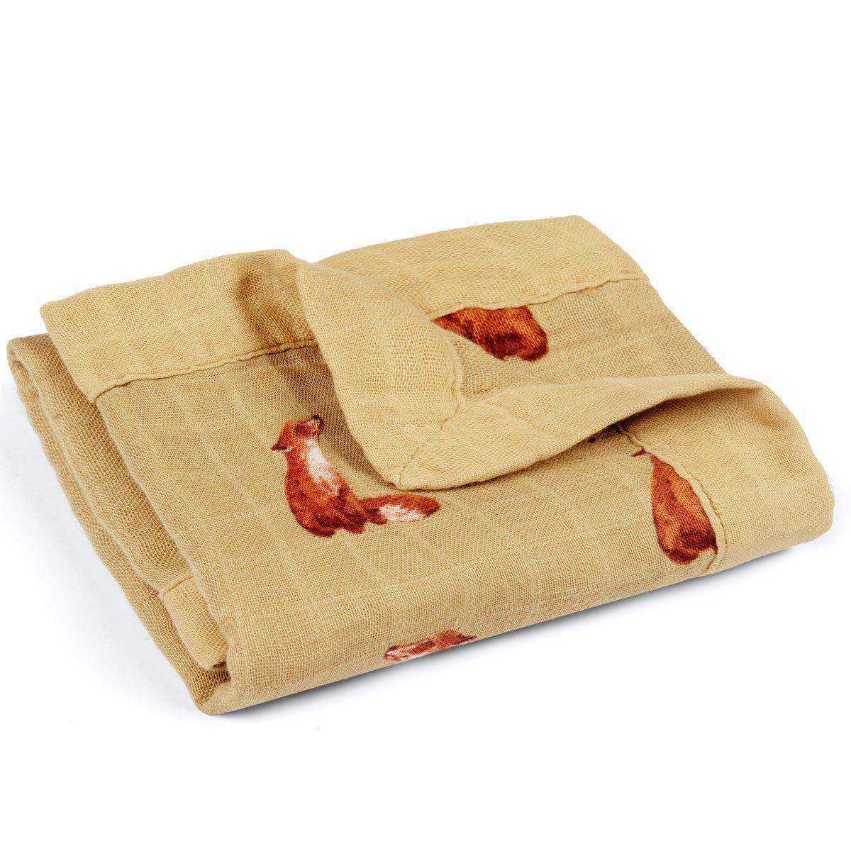 Gold Fox Mini Lovey Two-Layer Muslin Security Blanket image number 2
