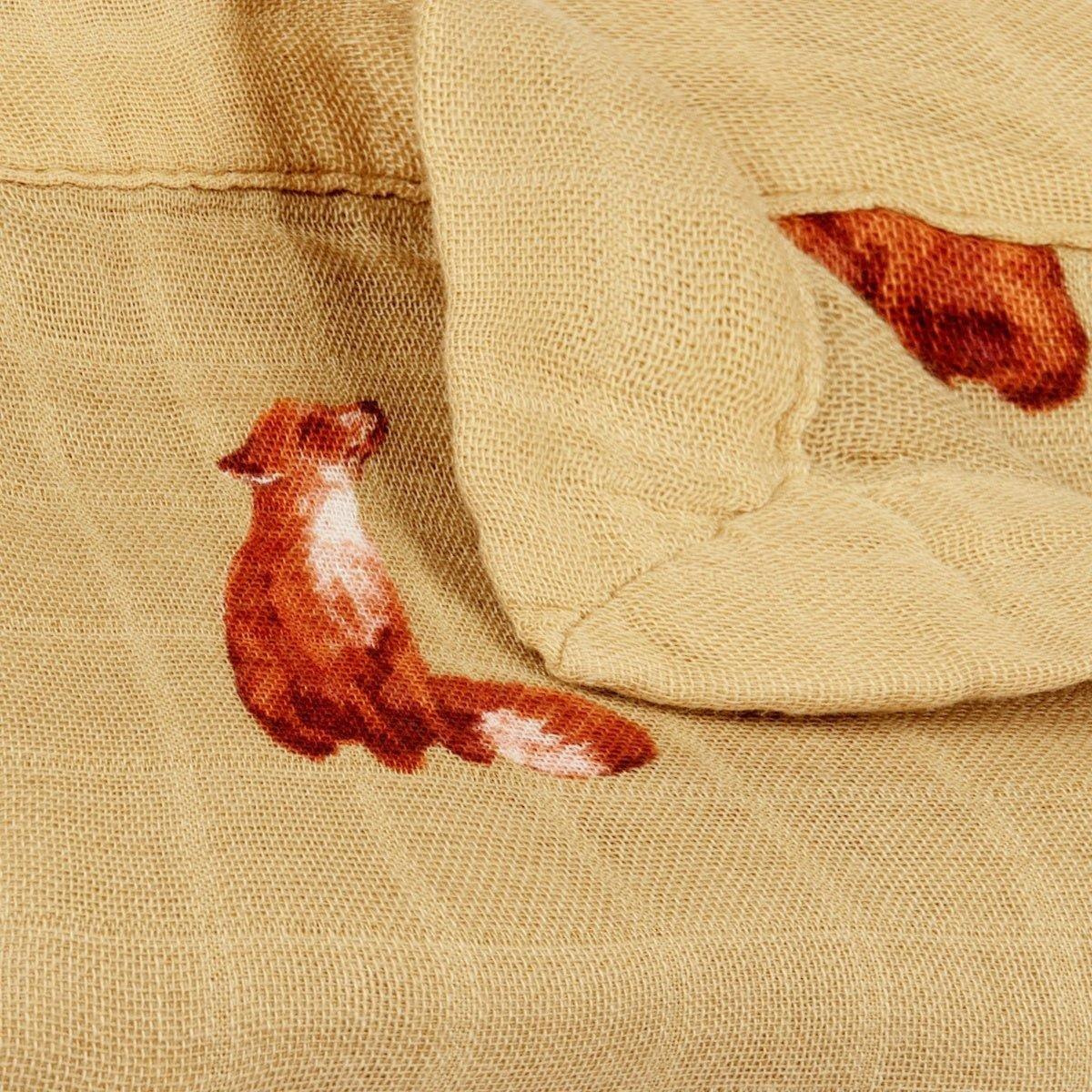 Gold Fox Mini Lovey Two-Layer Muslin Security Blanket image number 3