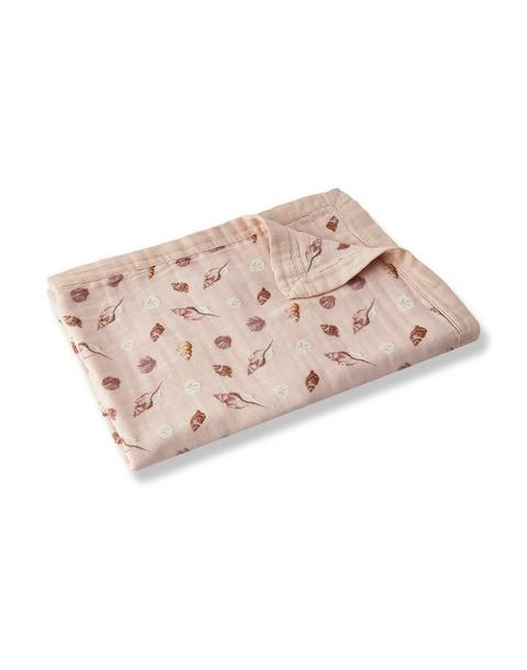 Seashells Big Lovey Three-Layer Muslin Blanket