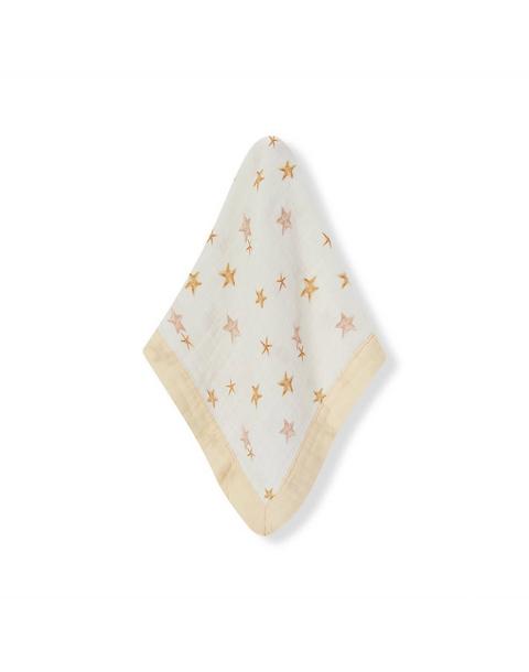Starfish Dreams Bamboo Mini Lovey Two-Layer Muslin Security Blanket