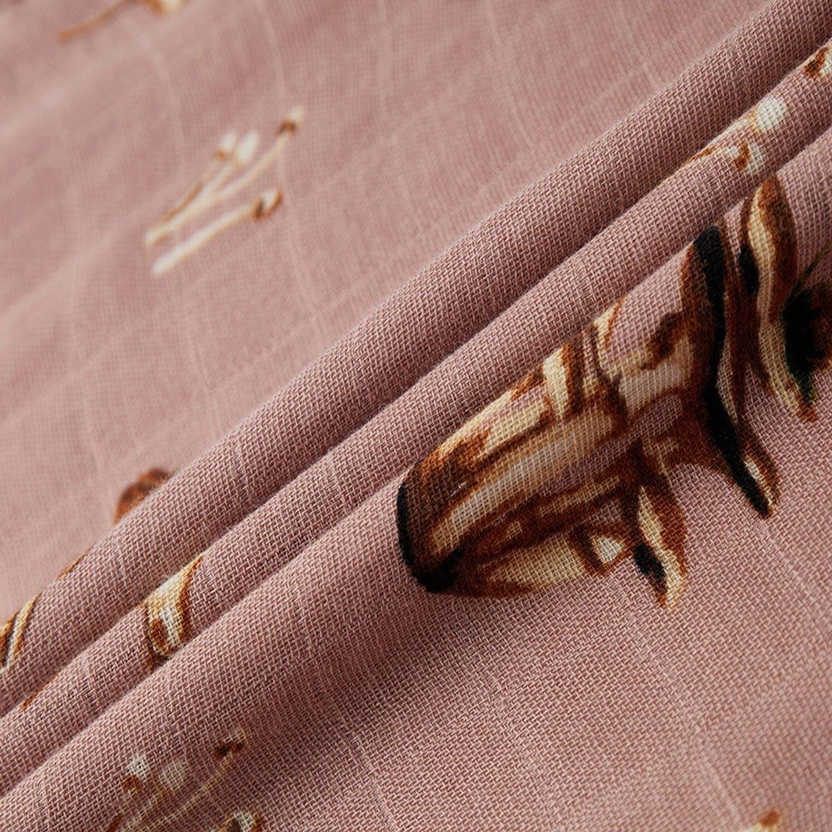 Mushroom Bamboo Mini Lovey Two-Layer Muslin Security Blanket image number 3