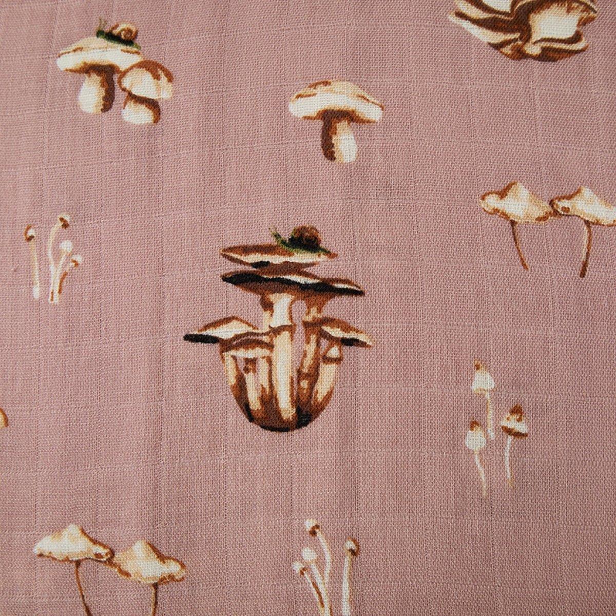 Mushroom Bamboo Mini Lovey Two-Layer Muslin Security Blanket image number 1