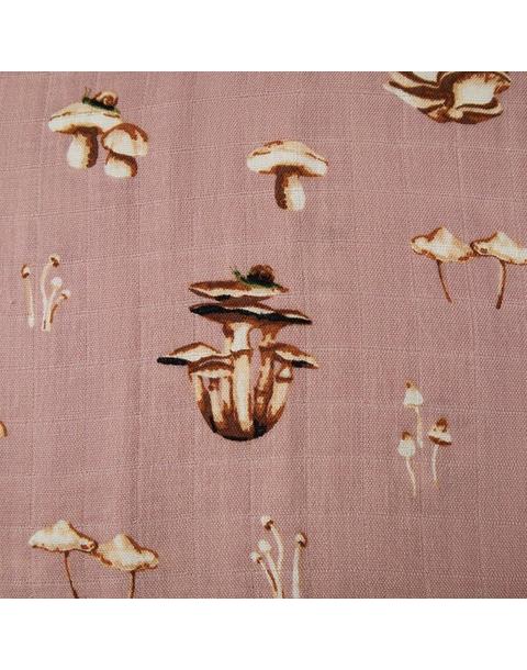 Mushroom Bamboo Mini Lovey Two-Layer Muslin Security Blanket