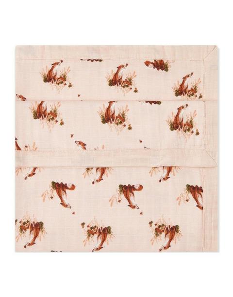 Floral Fox Big Lovey Three-Layer Muslin Blanket