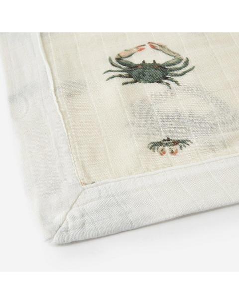 Coastal Crab Mini Lovey Two-Layer Muslin Security Blanket
