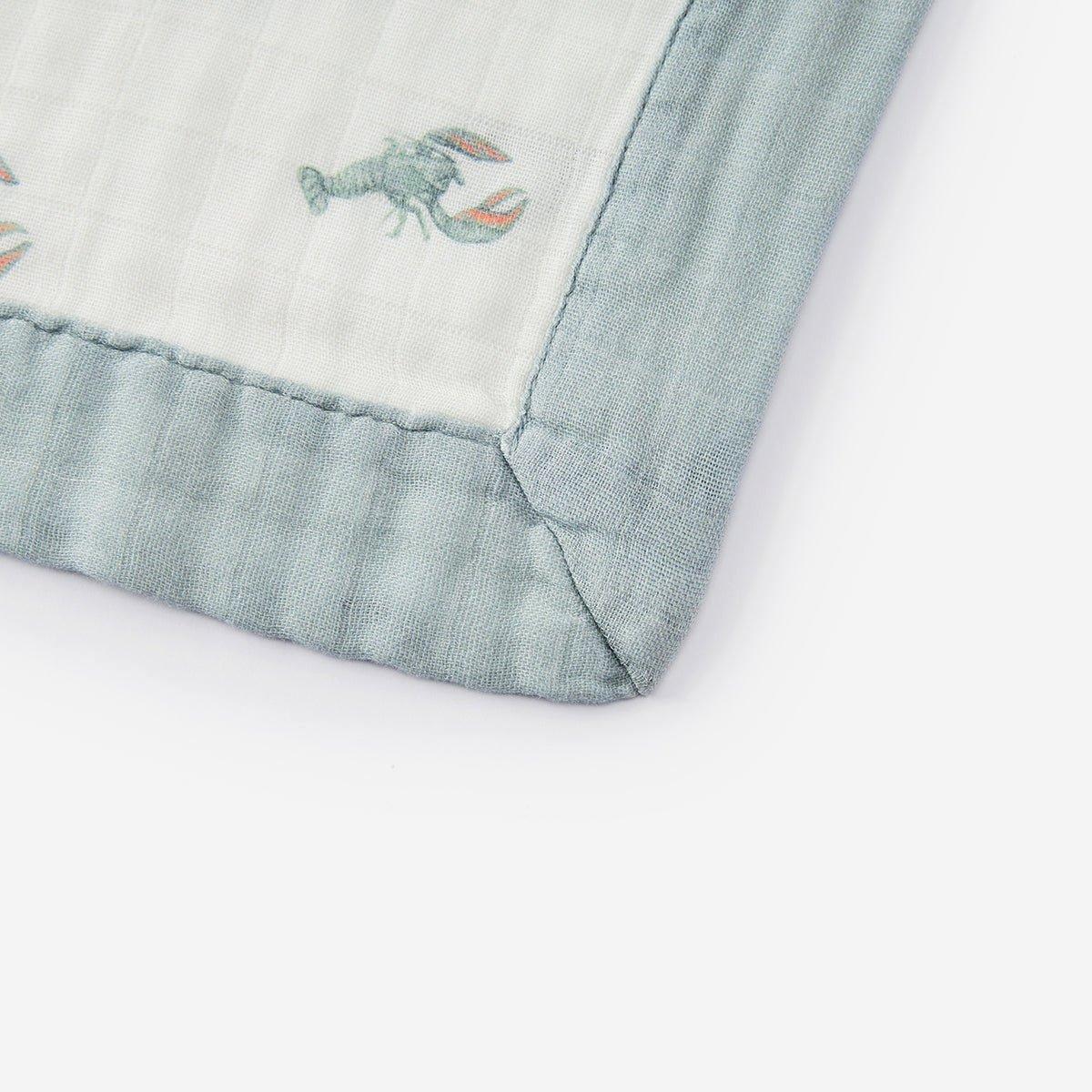 Mint Lobster Bamboo Mini Lovey Two-Layer Muslin Security Blanket image number 2