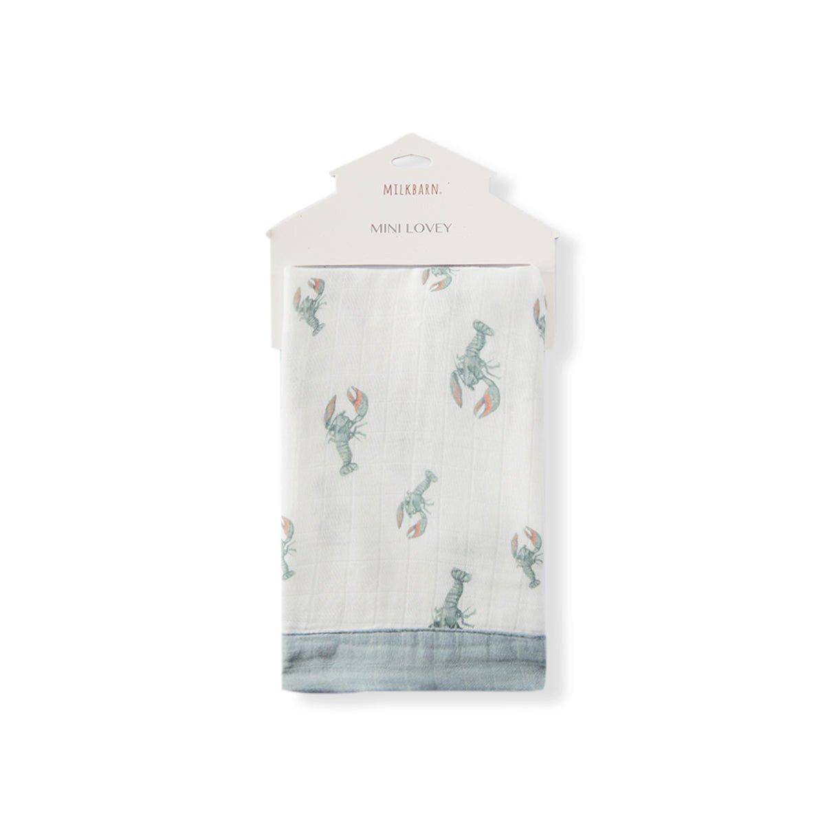 Mint Lobster Bamboo Mini Lovey Two-Layer Muslin Security Blanket image number 1