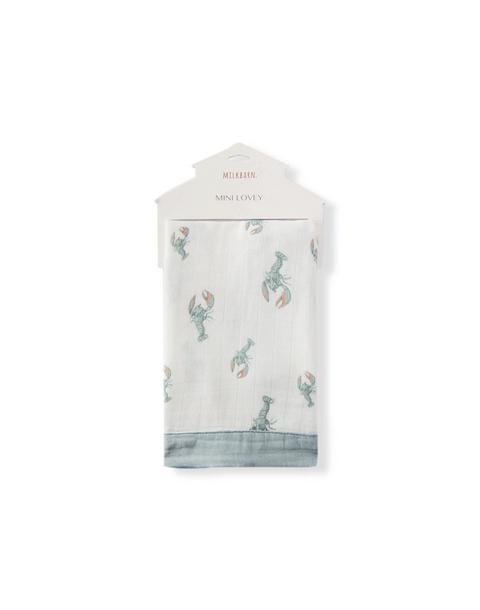 Mint Lobster Bamboo Mini Lovey Two-Layer Muslin Security Blanket