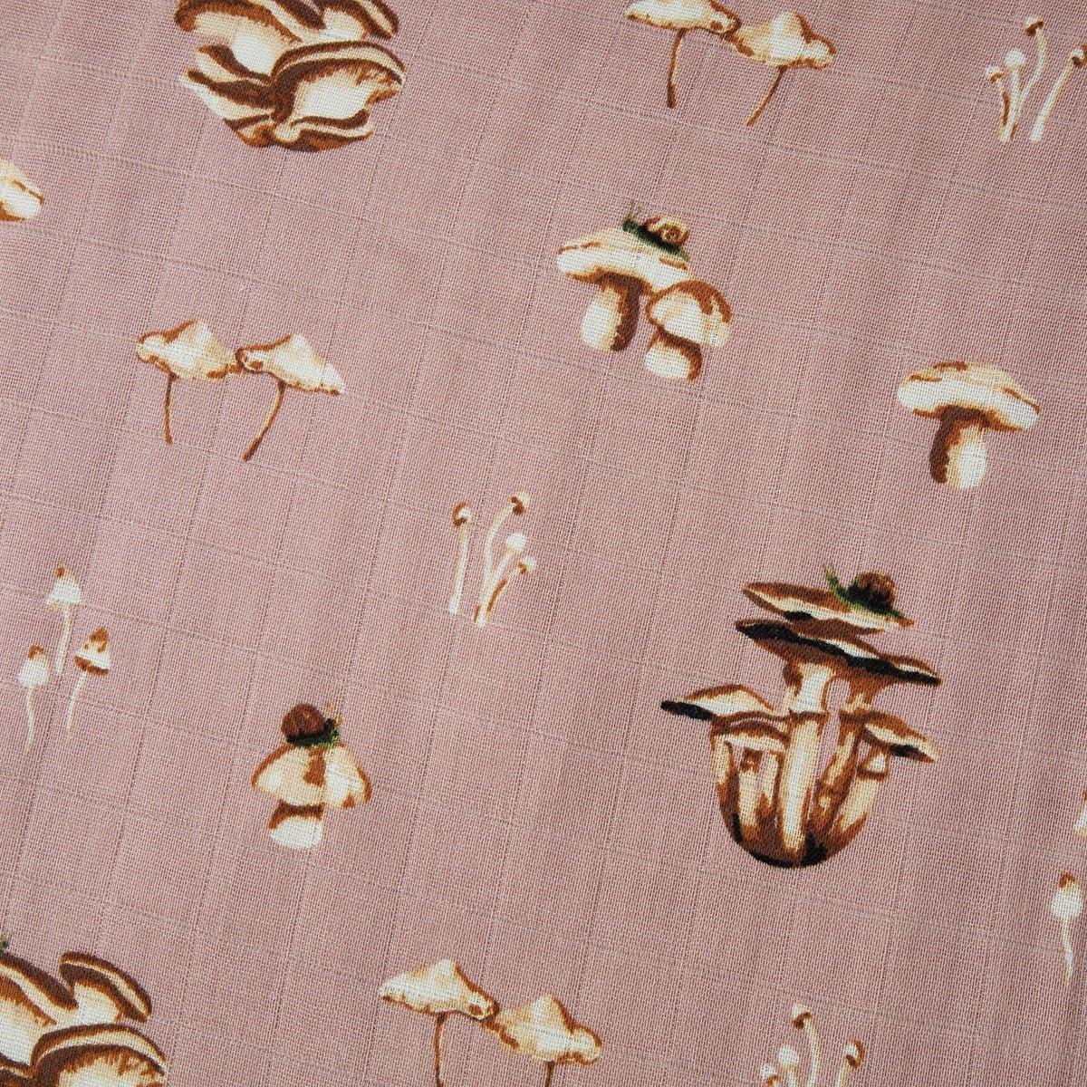 Mushroom Bamboo Big Lovey Three-Layer Muslin Blanket image number 2