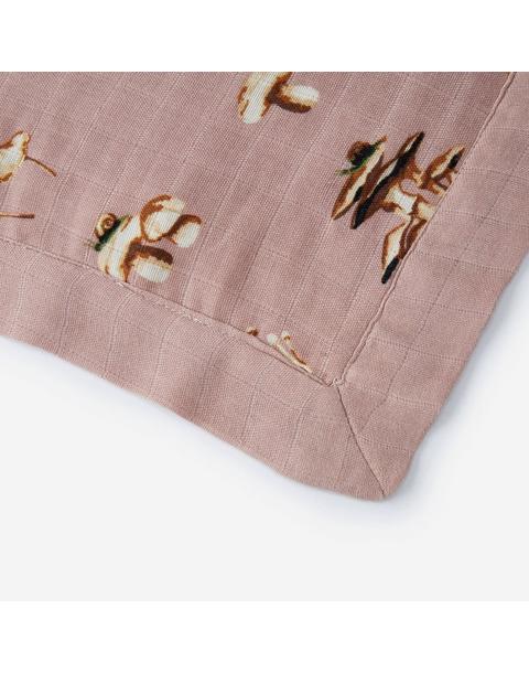 Mushroom Bamboo Big Lovey Three-Layer Muslin Blanket