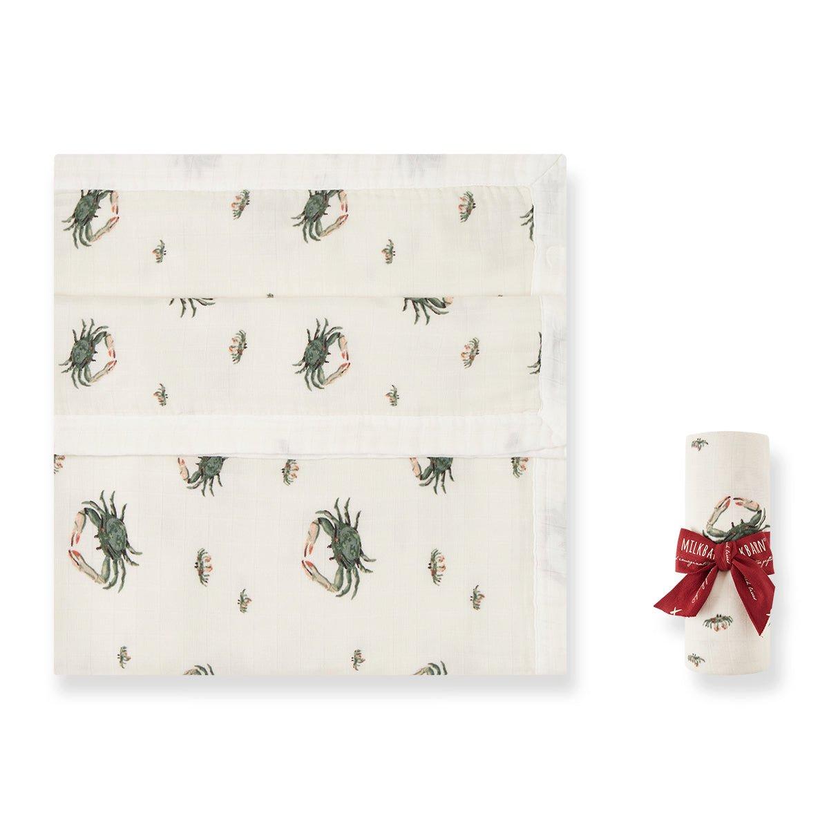 Coastal Crab Big Lovey Three-Layer Muslin Blanket image number 1
