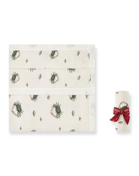 Coastal Crab Big Lovey Three-Layer Muslin Blanket