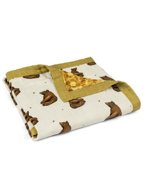 Honey Bear Big Lovey Three-Layer Muslin Blanket