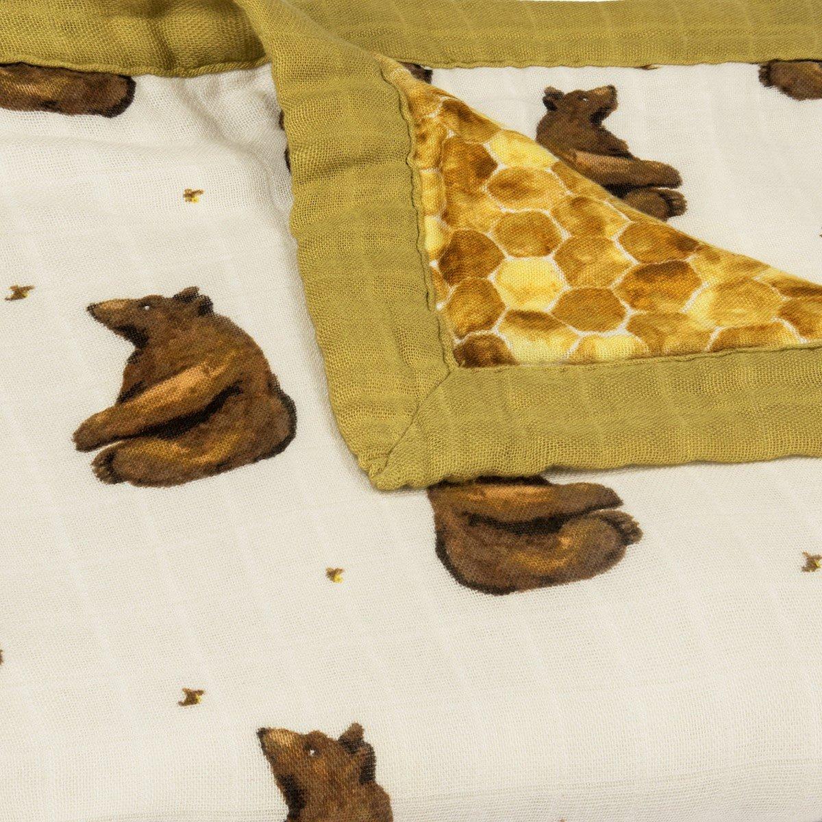 Honey Bear Big Lovey Three-Layer Muslin Blanket image number 2