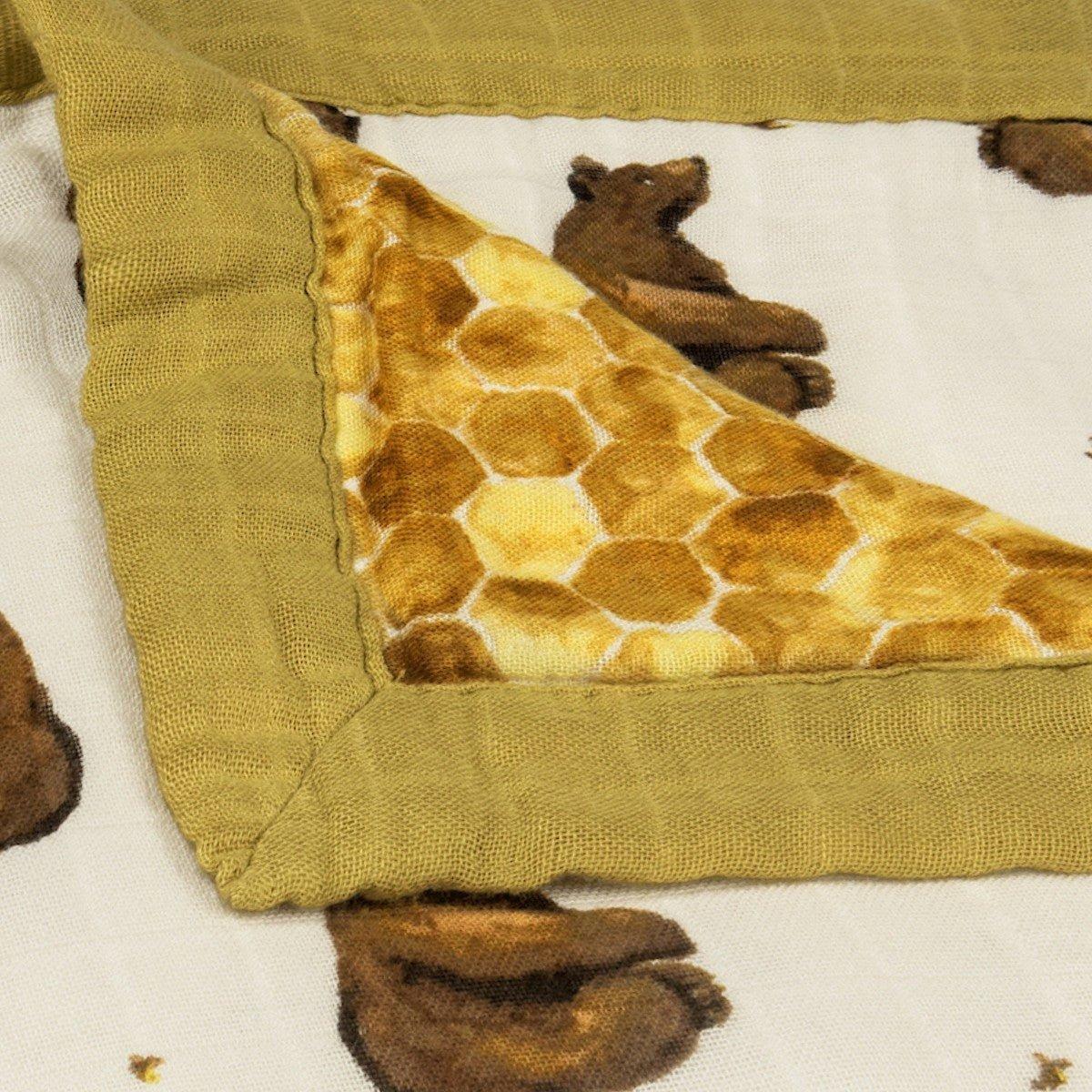 Honey Bear Big Lovey Three-Layer Muslin Blanket image number 3