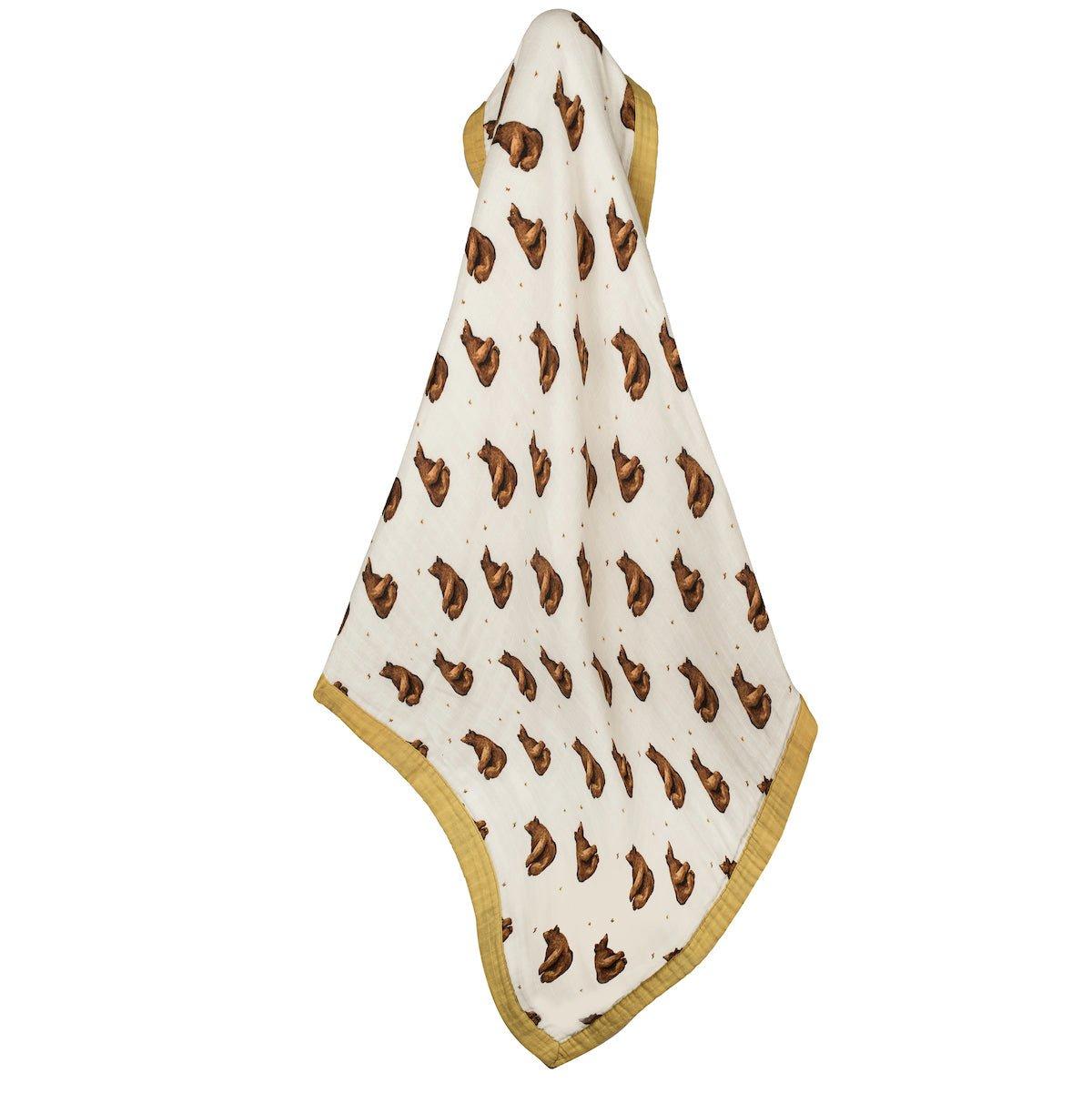 Honey Bear Big Lovey Three-Layer Muslin Blanket image number 4