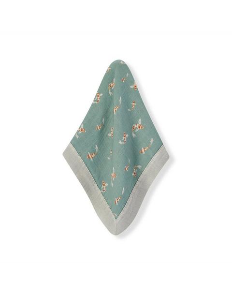 Swimming Koi Bamboo Mini Lovey Two-Layer Muslin Security Blanket