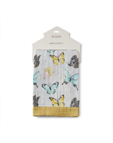 Butterfly Mini Lovey Two-Layer Muslin Security Blanket
