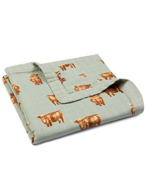 Highland Cow Big Lovey Three-Layer Muslin Blanket