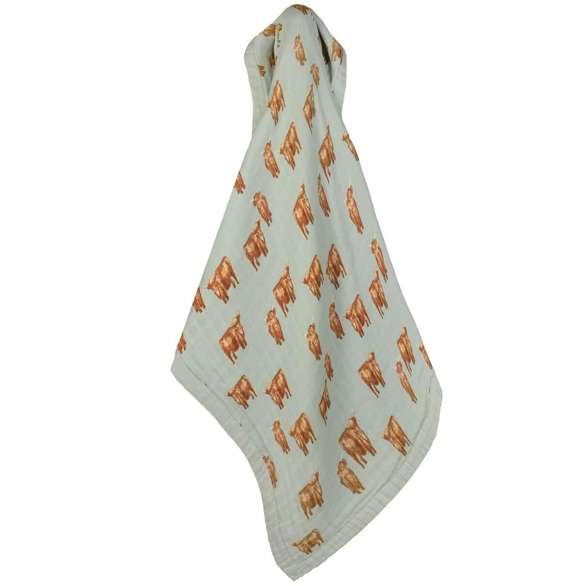 Highland Cow Big Lovey Three-Layer Muslin Blanket image number 2