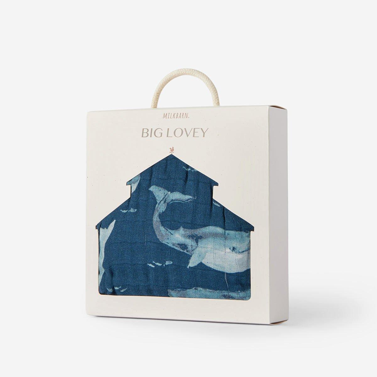 Blue Whale Big Lovey Three-Layer Muslin Blanket image number 2