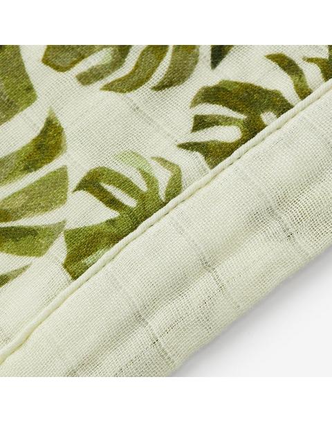 Island Leaf Bamboo Mini Lovey Two-Layer Muslin Security Blanket