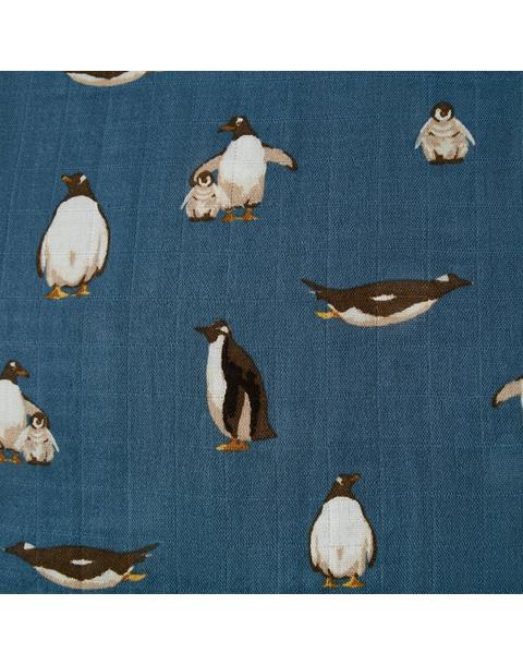 Penguin Bamboo Mini Lovey Two-Layer Muslin Security Blanket