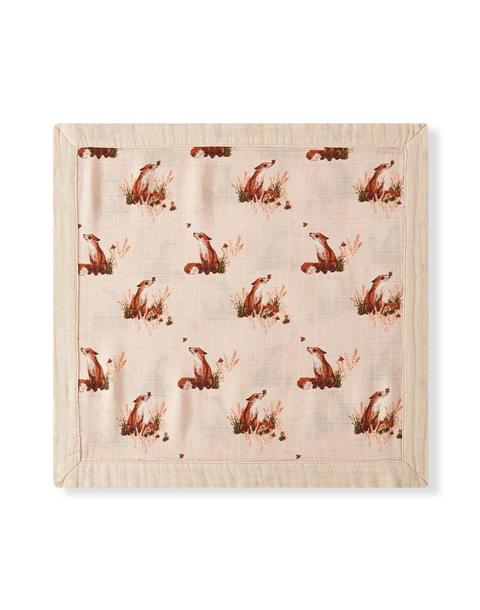 Floral Fox Mini Lovey Two-Layer Muslin Security Blanket