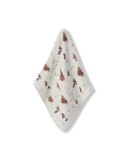 Sandcastle Mini Lovey Two-Layer Muslin Security Blanket