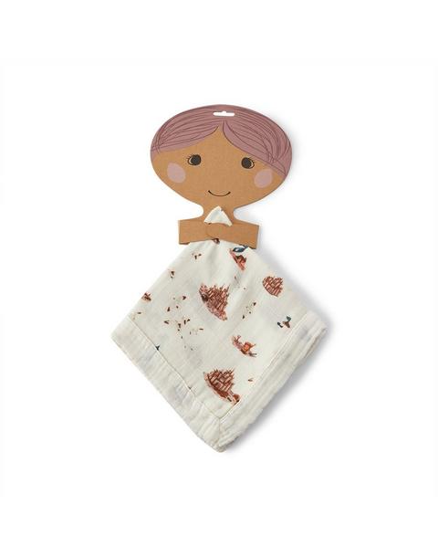 Sandcastle Mini Lovey Two-Layer Muslin Security Blanket