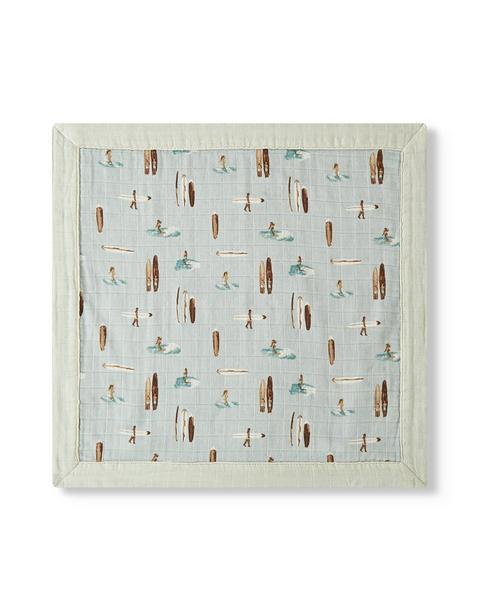 Vintage Surf Mini Lovey Two-Layer Muslin Security Blanket