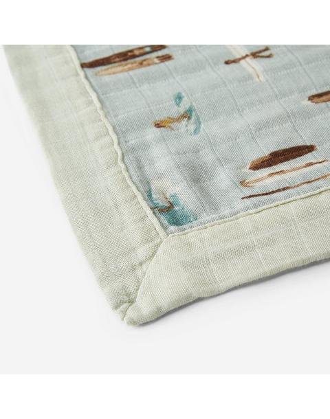 Vintage Surf Mini Lovey Two-Layer Muslin Security Blanket