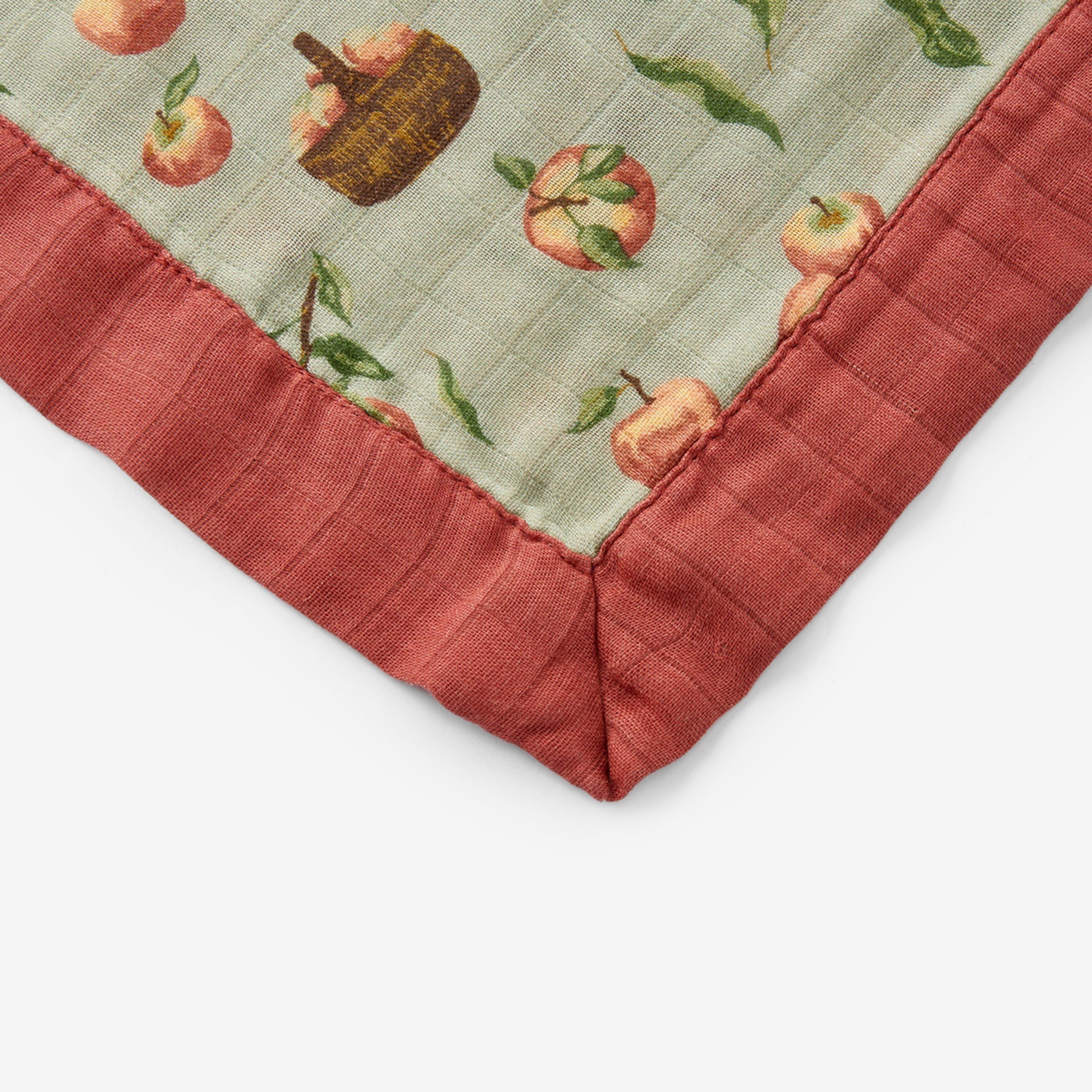 Apple Orchard Bamboo Mini Lovey Two-Layer Muslin Security Blanket image number 2