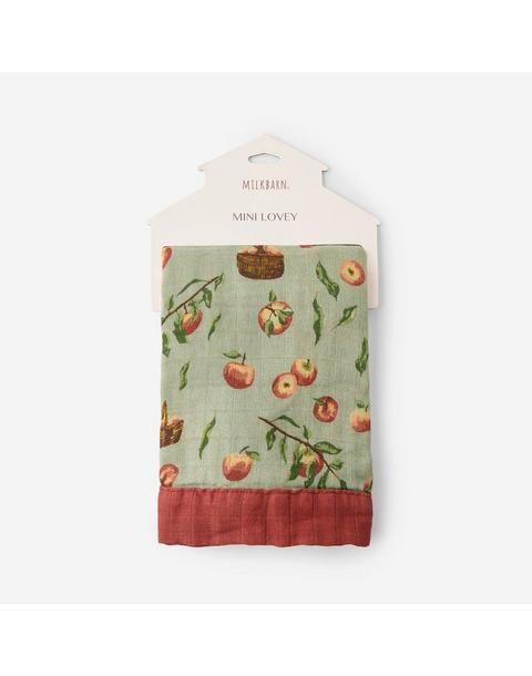 Apple Orchard Bamboo Mini Lovey Two-Layer Muslin Security Blanket
