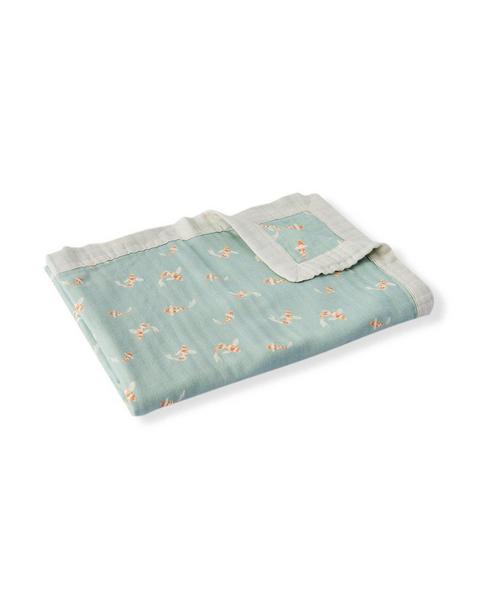 Swimming Koi Bamboo Big Lovey Three-Layer Muslin Blanket
